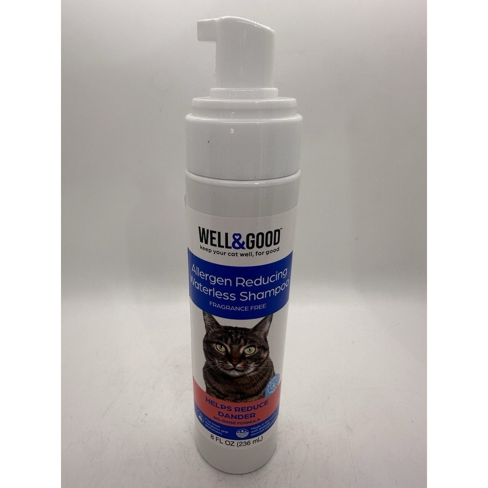 Well & Good Cat Allergen Reducing Waterless Shampoo 8 oz New Missing Cap